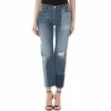 Γυναικείο τζιν παντελόνι σε ίσια γραμμή GUESS GIULY SEXY μπλε