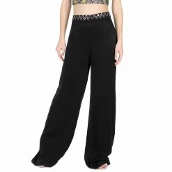 Γυναικεία ψηλόμεση παντελόνα Guess KRIN CUPRO MANIA μαύρη