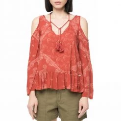 Γυναικεία μακρυμάνικη τουνίκ Guess UNA κεραμιδί