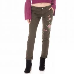 Γυναικείο παντελόνι Skinny GUESS BERTA χακί