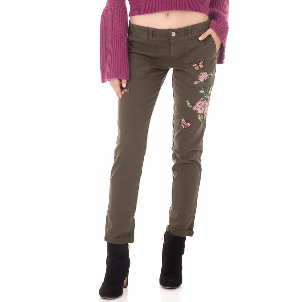 Γυναικείο παντελόνι Skinny GUESS BERTA χακί 1 Γυναικείο παντελόνι Skinny GUESS BERTA χακί