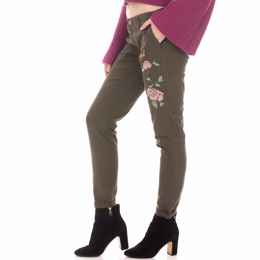 Γυναικείο παντελόνι Skinny GUESS BERTA χακί 2 Γυναικείο παντελόνι Skinny GUESS BERTA χακί - Image 2