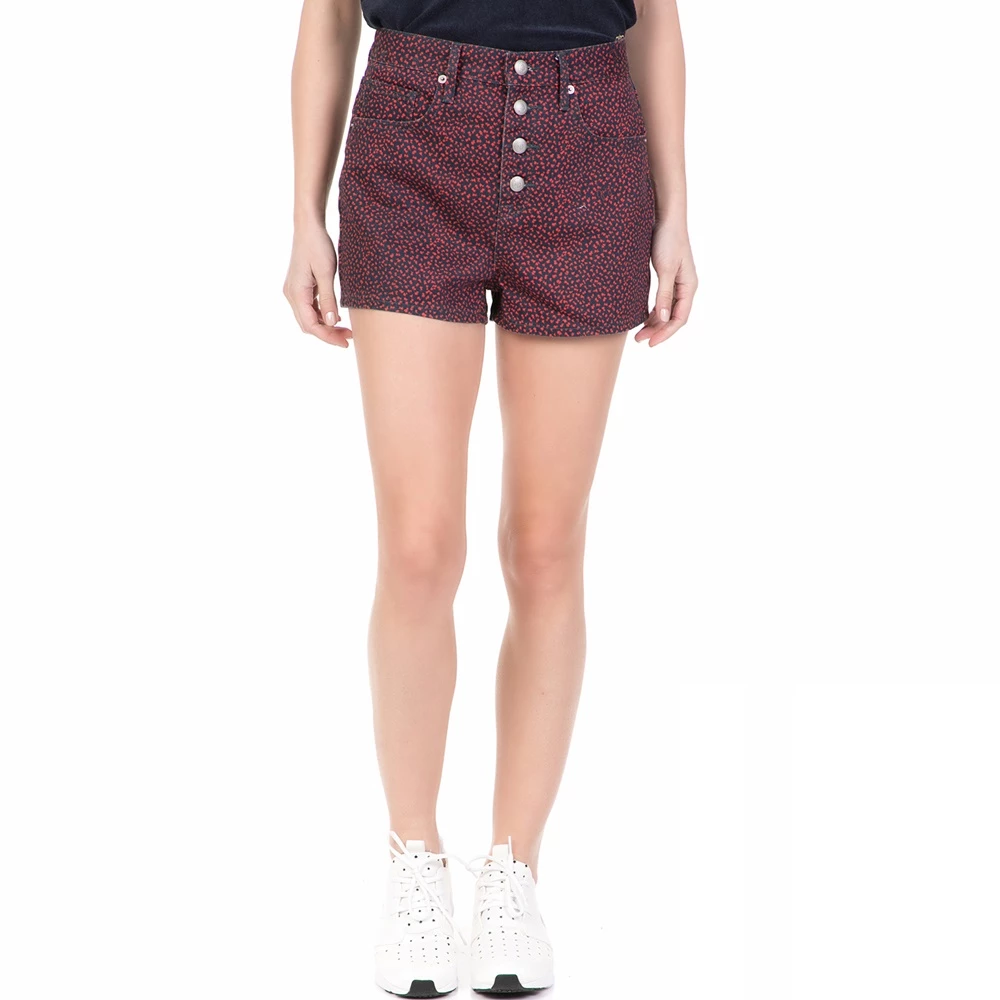 Γυναικείο ψηλόμεσο σορτς LAUREL DITSY JUICY COUTURE μπλε-κόκκινο 1 Γυναικείο ψηλόμεσο σορτς LAUREL DITSY JUICY COUTURE μπλε-κόκκινο