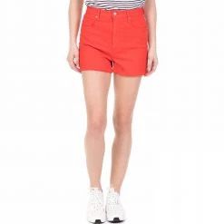 Γυναικείο ψηλόμεσο τζιν σορτς JUICY COUTURE κόκκινο
