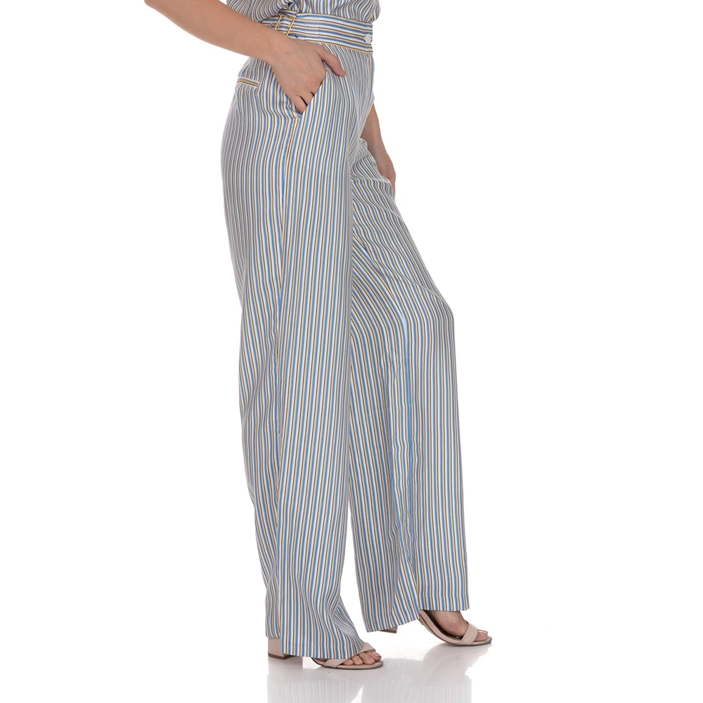 Γυναικεία παντελόνα JUICY COUTURE TWILL TICKING ριγέ μπλε κίτρινο 2 Γυναικεία παντελόνα JUICY COUTURE TWILL TICKING ριγέ μπλε κίτρινο - Image 2