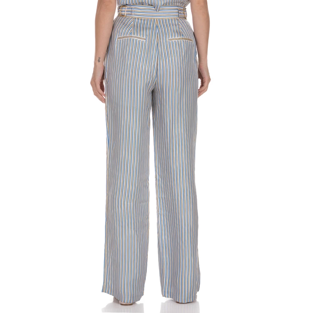 Γυναικεία παντελόνα JUICY COUTURE TWILL TICKING ριγέ μπλε κίτρινο 3 Γυναικεία παντελόνα JUICY COUTURE TWILL TICKING ριγέ μπλε κίτρινο - Image 3