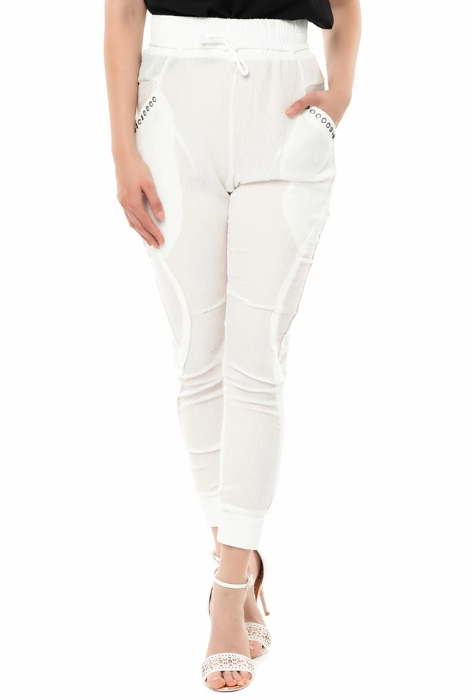 Γυναικείο Skinny παντελόνι NU εκρού 1 Γυναικείο Skinny παντελόνι NU εκρού