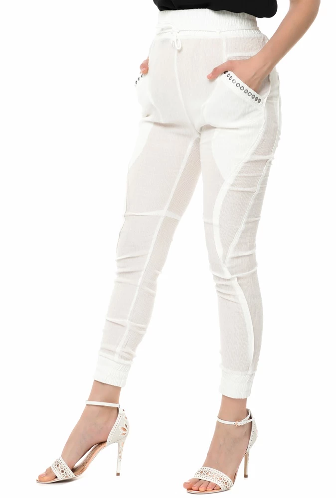 Γυναικείο Skinny παντελόνι NU εκρού 2 Γυναικείο Skinny παντελόνι NU εκρού - Image 2