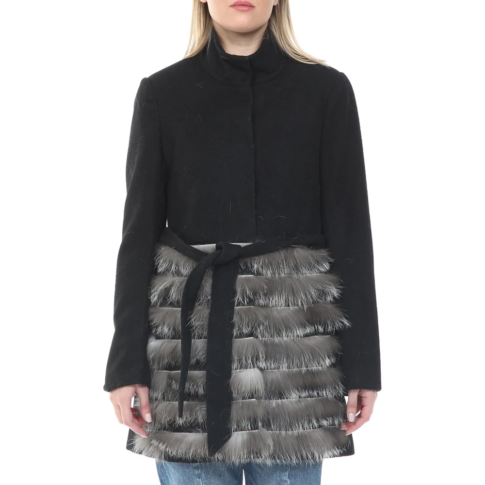 Γυναικείο παλτό SILVIAN HEACH VALDENGO μαύρο γκρι 1 Γυναικείο παλτό SILVIAN HEACH VALDENGO μαύρο γκρι