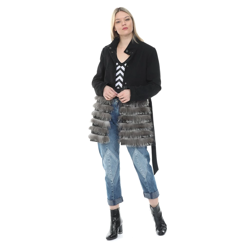 Γυναικείο παλτό SILVIAN HEACH VALDENGO μαύρο γκρι 4 Γυναικείο παλτό SILVIAN HEACH VALDENGO μαύρο γκρι - Image 4