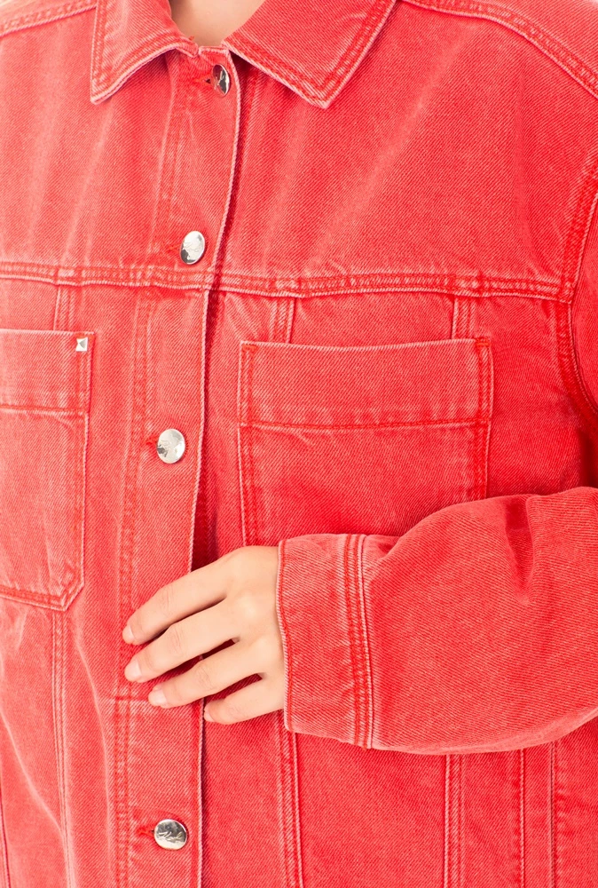 Γυναικείο τζιν Jacket KARL LAGERFELD κοραλί 4 Γυναικείο τζιν Jacket KARL LAGERFELD κοραλί - Image 4