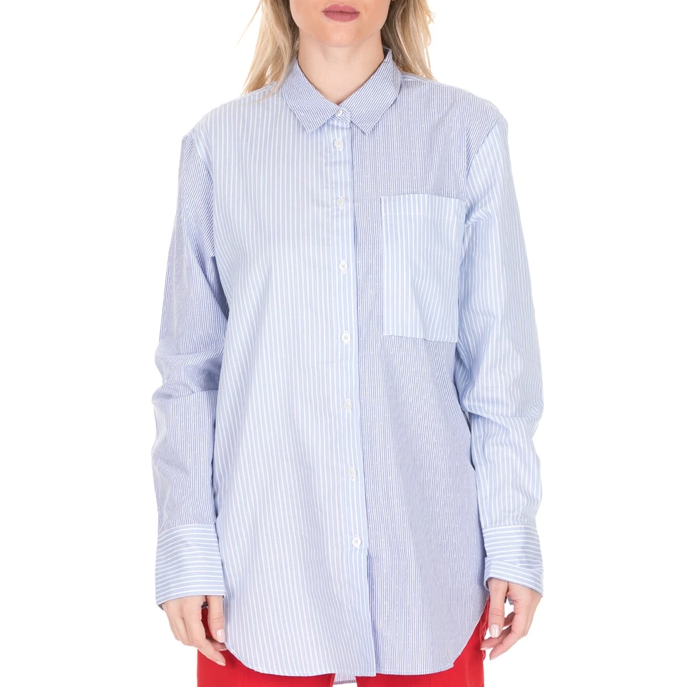 Γυναικείο πουκάμισο G-STAR RAW Core 1pkt Bf μπλε λευκό 1 Γυναικείο πουκάμισο G-STAR RAW Core 1pkt Bf μπλε λευκό