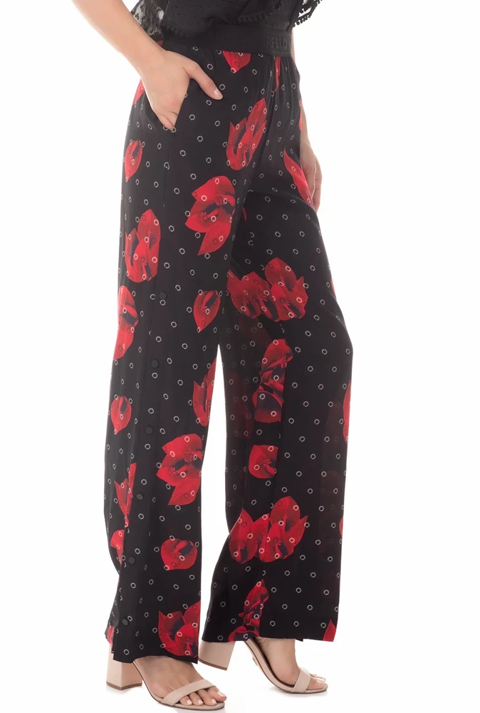 Γυναικεία παντελόνα KARL LAGERFELD Flower μαύρη 2 Γυναικεία παντελόνα KARL LAGERFELD Flower μαύρη - Image 2