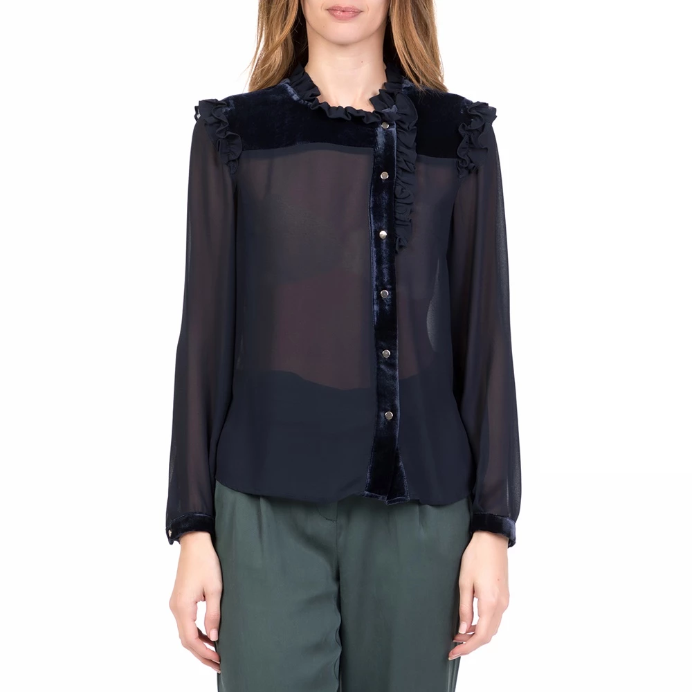 Γυναικείο μακρυμάνικο πουκάμισο HIRBESSILVIAN HEACH μπλε 1 Γυναικείο μακρυμάνικο πουκάμισο HIRBESSILVIAN HEACH μπλε