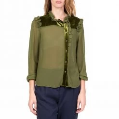 Γυναικείο μακρυμάνικο πουκάμισο HIRBESSILVIAN HEACH πράσινο