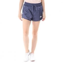 Γυναικείο αθλητικό σορτς NIKE SPORTSWEAR AIR SHORT SATIN μπλε