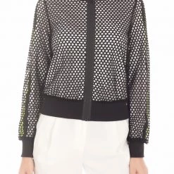 Γυναικείο Bomber Jacket BYBLOS STARS λευκό-μαύρο