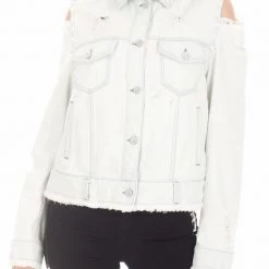 Γυναικείο τζιν Jacket BYBLOS OPEN SHOULDER γαλάζιο