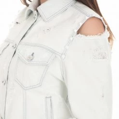 Γυναικείο τζιν Jacket BYBLOS OPEN SHOULDER γαλάζιο -DealsΠαντελόνια Store 1745235.0 0005 4 byblos γυναικείο τζιν jacket byblos open shoulder γαλάζιο x1000
