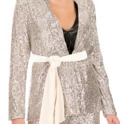 Γυναικείο σακάκι NENETTE BOUGANVILLE CABAN PAILLETTES ασημί