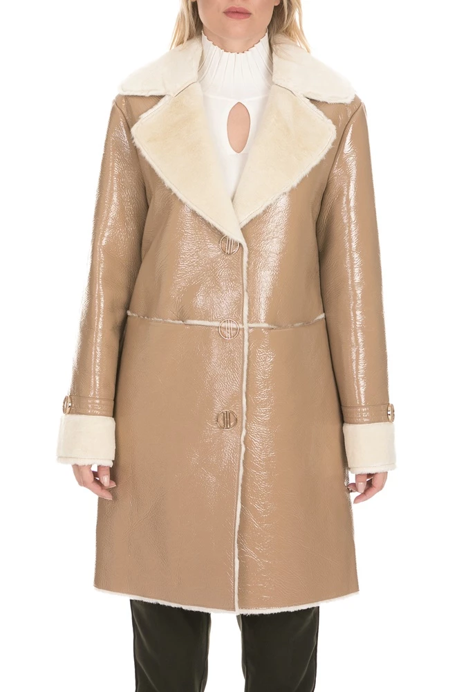 Γυναικείο παλτό NENETTE PLUM μπεζ 1 Γυναικείο παλτό NENETTE PLUM μπεζ