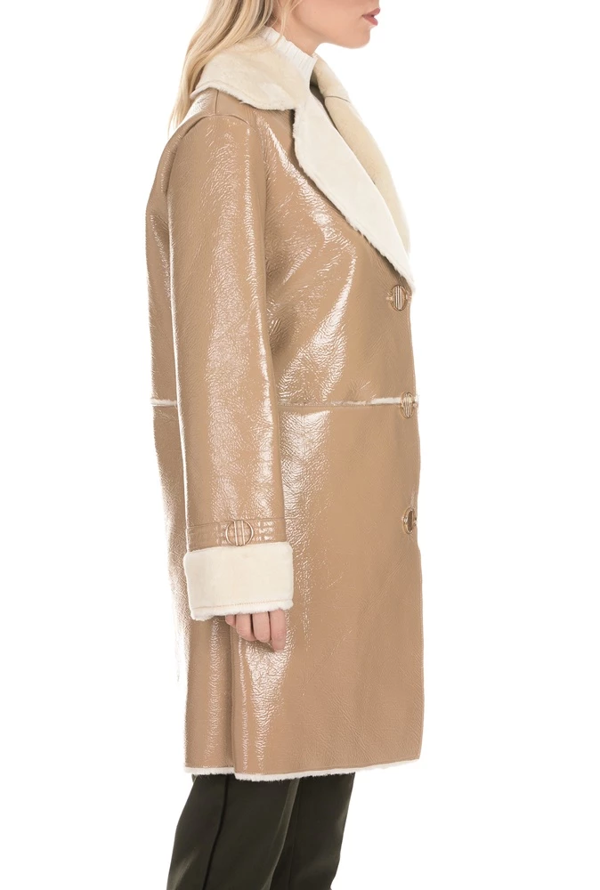 Γυναικείο παλτό NENETTE PLUM μπεζ 2 Γυναικείο παλτό NENETTE PLUM μπεζ - Image 2
