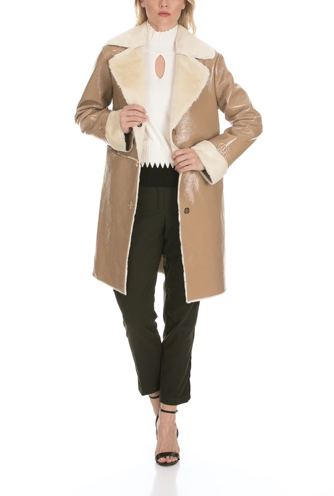 Γυναικείο παλτό NENETTE PLUM μπεζ 5 Γυναικείο παλτό NENETTE PLUM μπεζ - Image 5