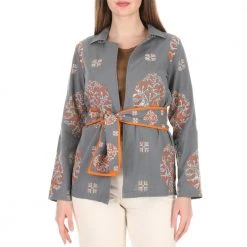 NISO Γυναικείο σακάκι Nisω μπλε πορτοκαλί