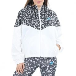 Γυναικείο τζάκετ NIKE SW HRTG JKT WVN FLORAL λευκό-μαύρο