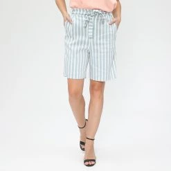 Γυναικεία βερμούδα BOSS Sashorty μπλε λευκή