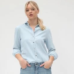 Γυναικείο Denim πουκάμισο BOSS Emali γαλάζιο