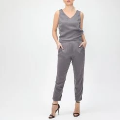 Γυναικεία ολόσωμη φόρμα BOSS Aloyette Jumpsuit γκρι