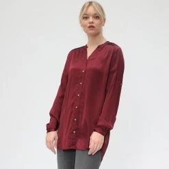 Γυναικείο πουκάμισο BOSS Ejustere μπορντό