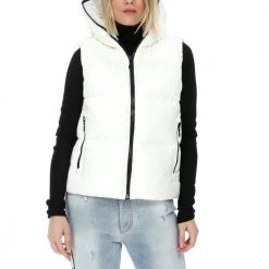 Γυναικείο αμάνικο μπουφάν DUVETICA λευκό