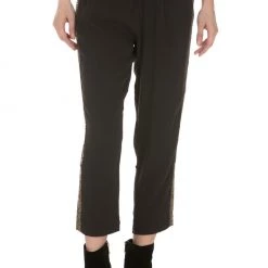 Γυναικείο παντελόνι SEQUIN DETAIL LA DOLLS μαύρο