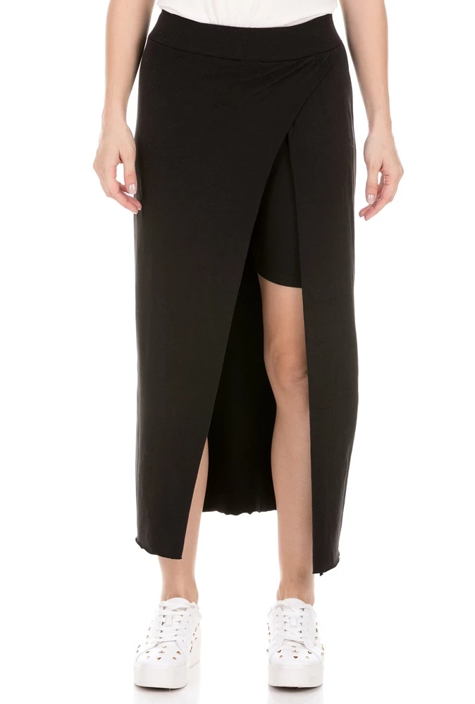 Γυναικεία φούστα σορτς COTTON CANDY MELLOW LAYER μαύρη 1 Γυναικεία φούστα σορτς COTTON CANDY MELLOW LAYER μαύρη