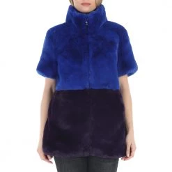 Γυναικείο γούνινο παλτό TAVUS μπλε