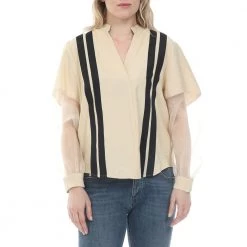 Γυναικείο πουκάμισο NU μπεζ μαύρο