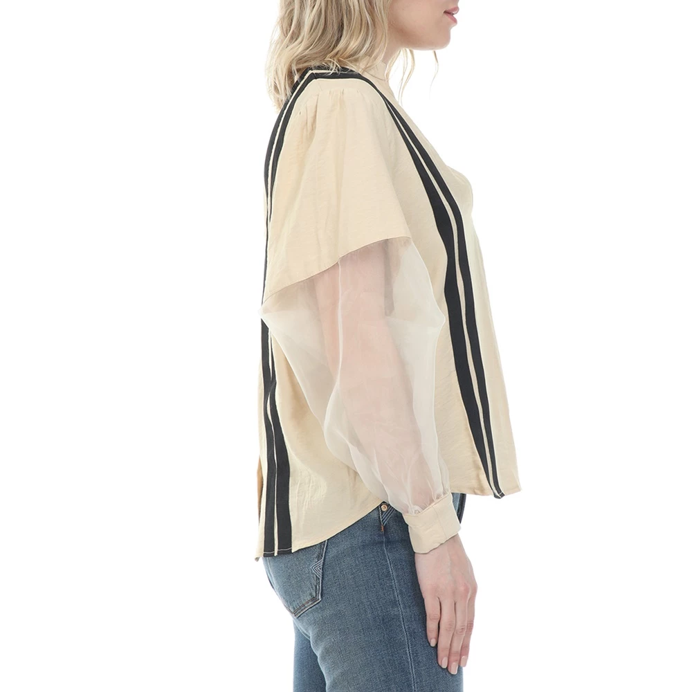 Γυναικείο πουκάμισο NU μπεζ μαύρο 2 Γυναικείο πουκάμισο NU μπεζ μαύρο - Image 2