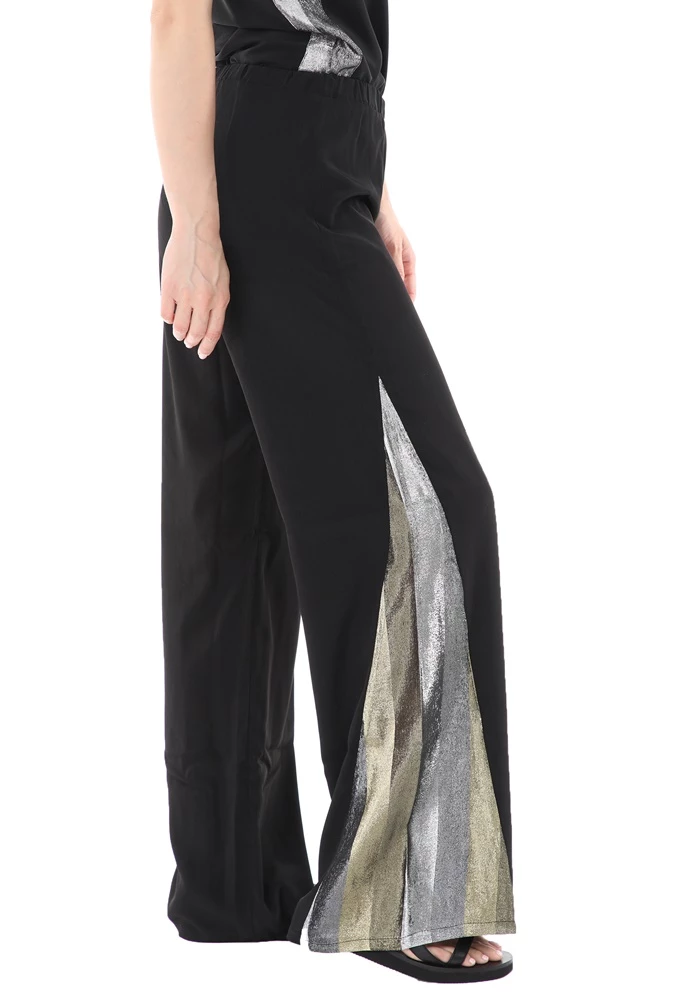Γυναικεία παντελόνα GLAMAZONS ITHAKI μαύρη χρυσή 2 Γυναικεία παντελόνα GLAMAZONS ITHAKI μαύρη χρυσή - Image 2