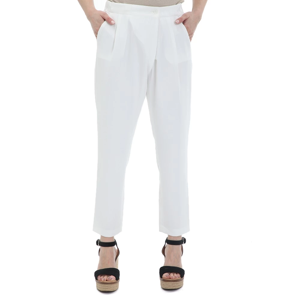 Παντελόνι Loose Cigarette REIKO LUNA COLOR λευκό 1 Παντελόνι Loose Cigarette REIKO LUNA COLOR λευκό