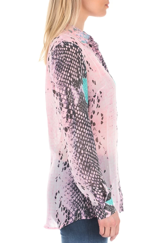 Γυναικείο πουκάμισο GUESS CLOUIS ροζ μπλε 2 Γυναικείο πουκάμισο GUESS CLOUIS ροζ μπλε - Image 2