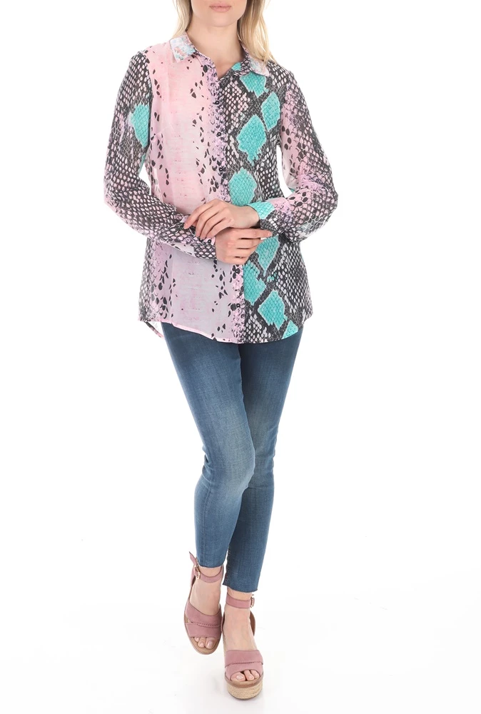 Γυναικείο πουκάμισο GUESS CLOUIS ροζ μπλε 5 Γυναικείο πουκάμισο GUESS CLOUIS ροζ μπλε - Image 5