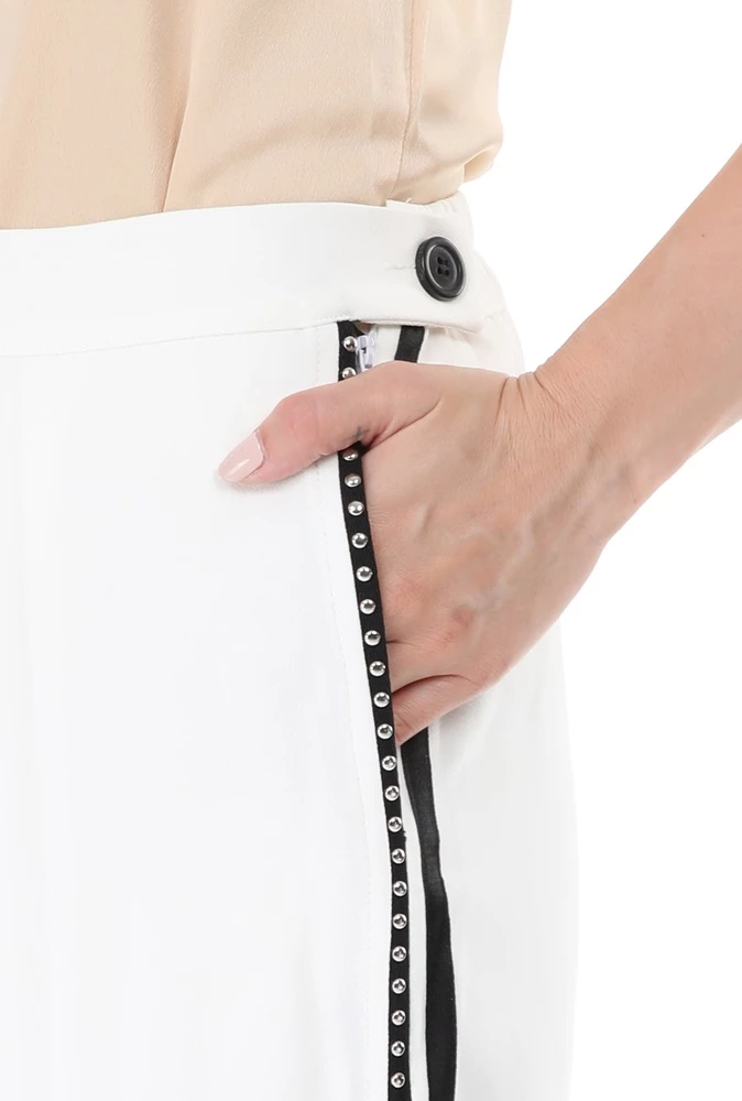 Γυναικείο παντελόνι RELIGION SUNSET λευκό μαύρο 4 Γυναικείο παντελόνι RELIGION SUNSET λευκό μαύρο - Image 4