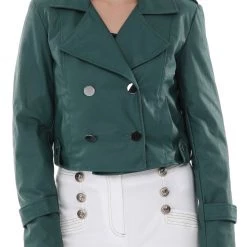 Γυναικείο Cropped Jacket MY TWINS πράσινο γκρι