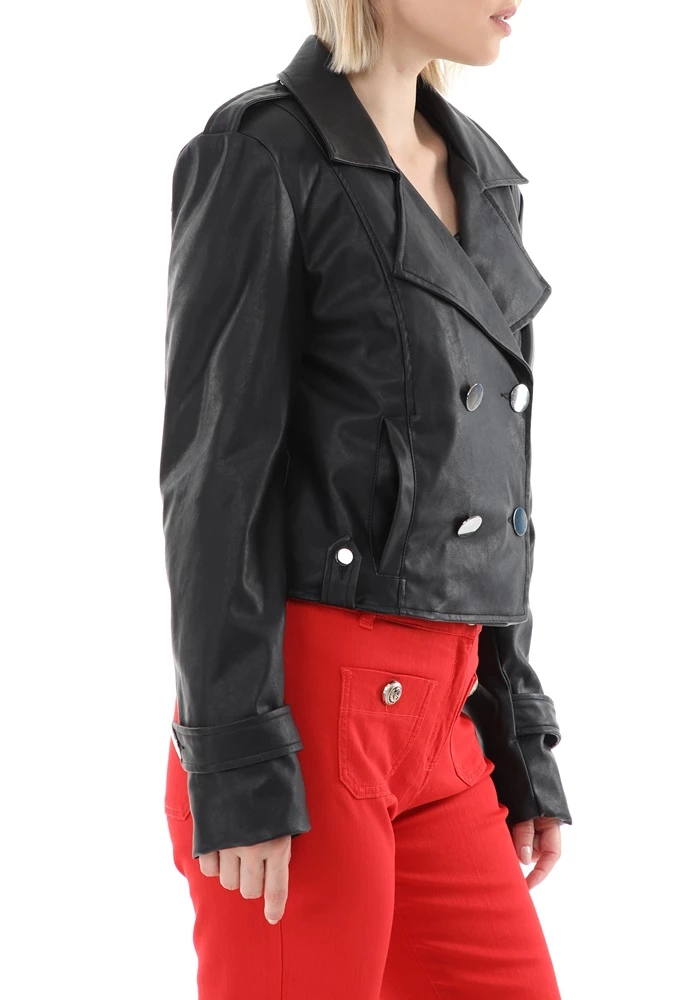 Γυναικείο Cropped Jacket MY TWINS μαύρο 2 Γυναικείο Cropped Jacket MY TWINS μαύρο - Image 2