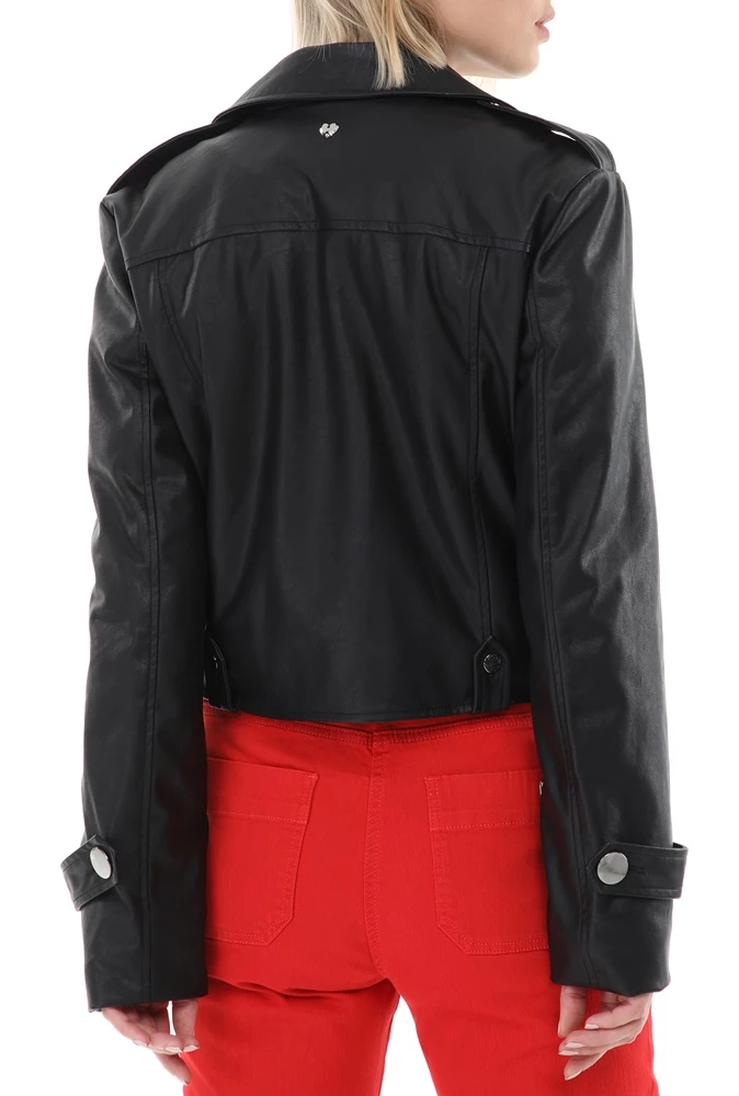 Γυναικείο Cropped Jacket MY TWINS μαύρο 3 Γυναικείο Cropped Jacket MY TWINS μαύρο - Image 3