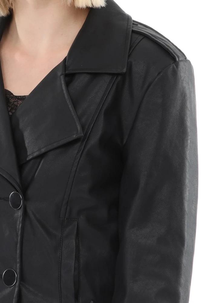 Γυναικείο Cropped Jacket MY TWINS μαύρο 4 Γυναικείο Cropped Jacket MY TWINS μαύρο - Image 4