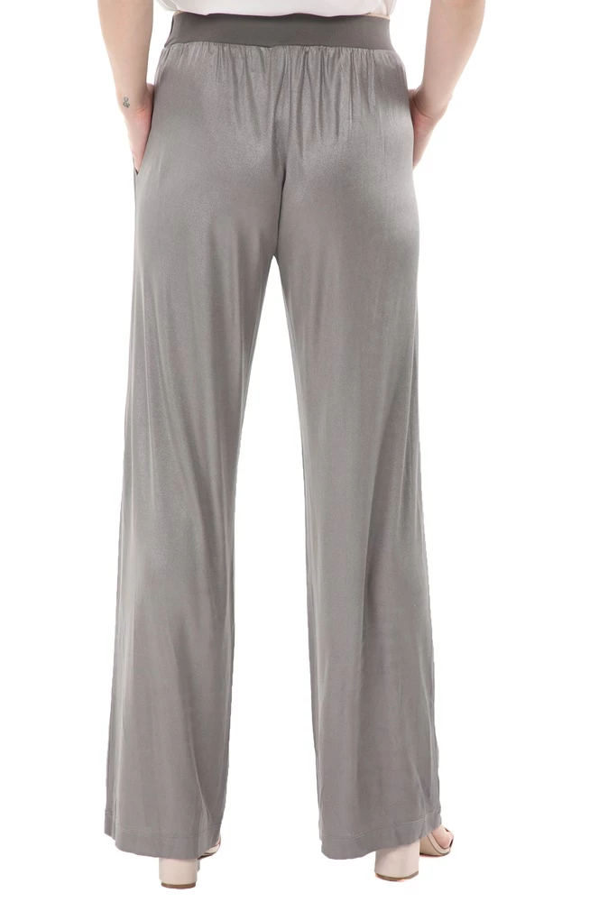 Γυναικεία παντελόνα NENETTE EFISIO PALAZZO γκρι ασημί 3 Γυναικεία παντελόνα NENETTE EFISIO PALAZZO γκρι ασημί - Image 3