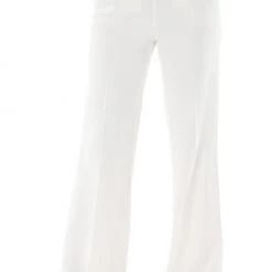 Γυναικείο παντελόνι NENETTE ENNA PANT ZAMPA VISCOSA STRETCH λευκό